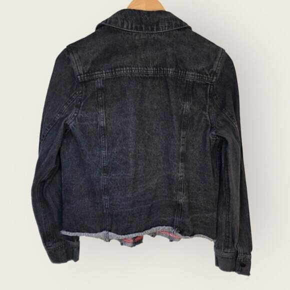 Francesca's Jean/Denim Jacket Sz S Mi ami Floral Embroidered Embellished Spring - Picture 7 of 12